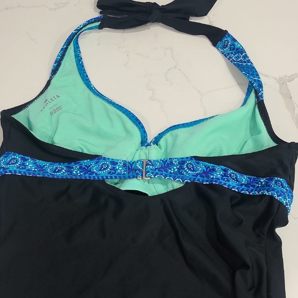 Black and Blue Halter Swimsuit